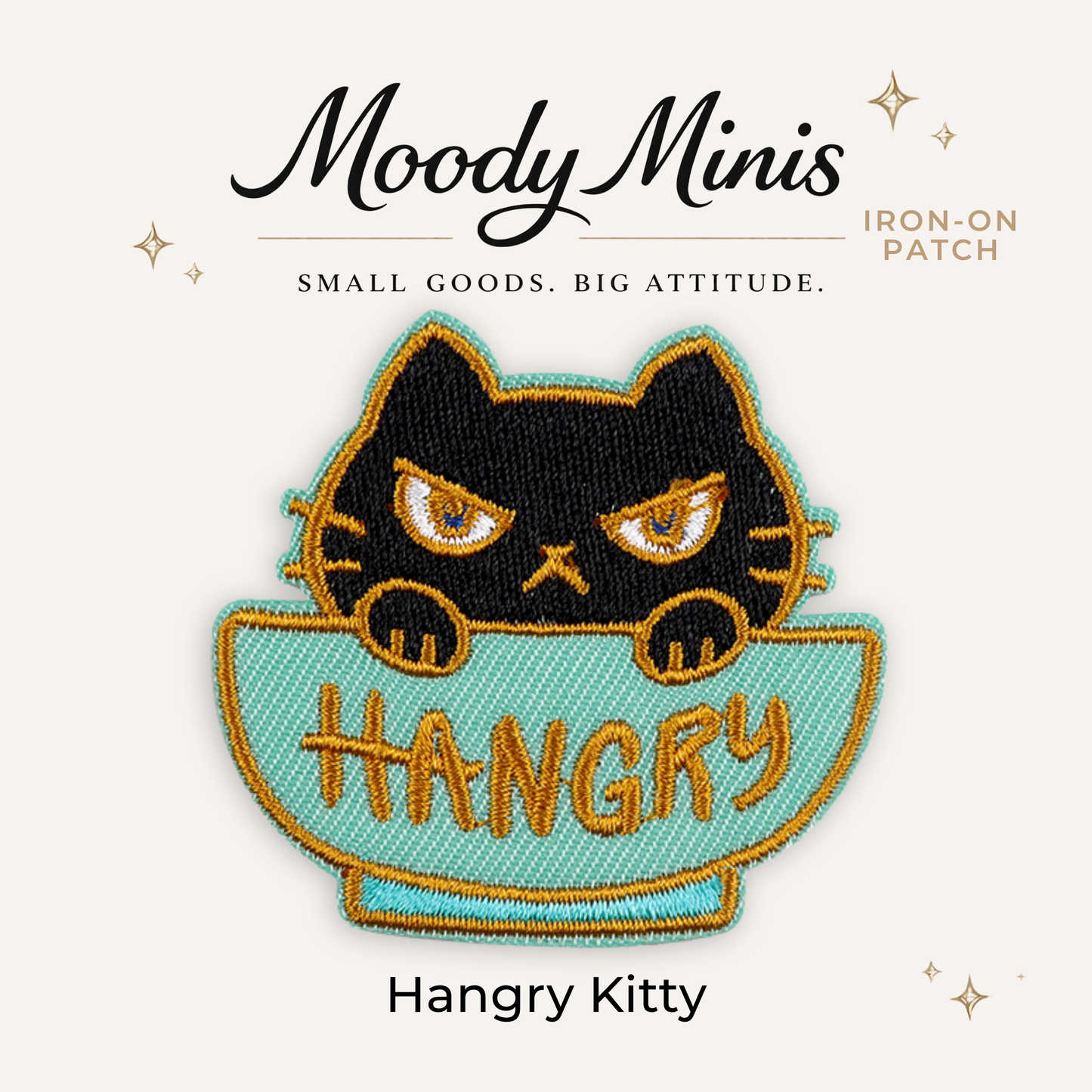 Hangry Kitty Embroidered Patch- RTS