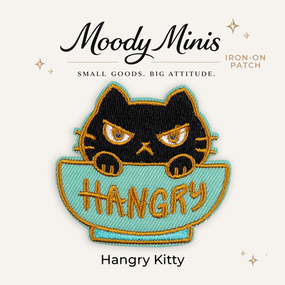 Hangry Kitty Embroidered Patch- RTS