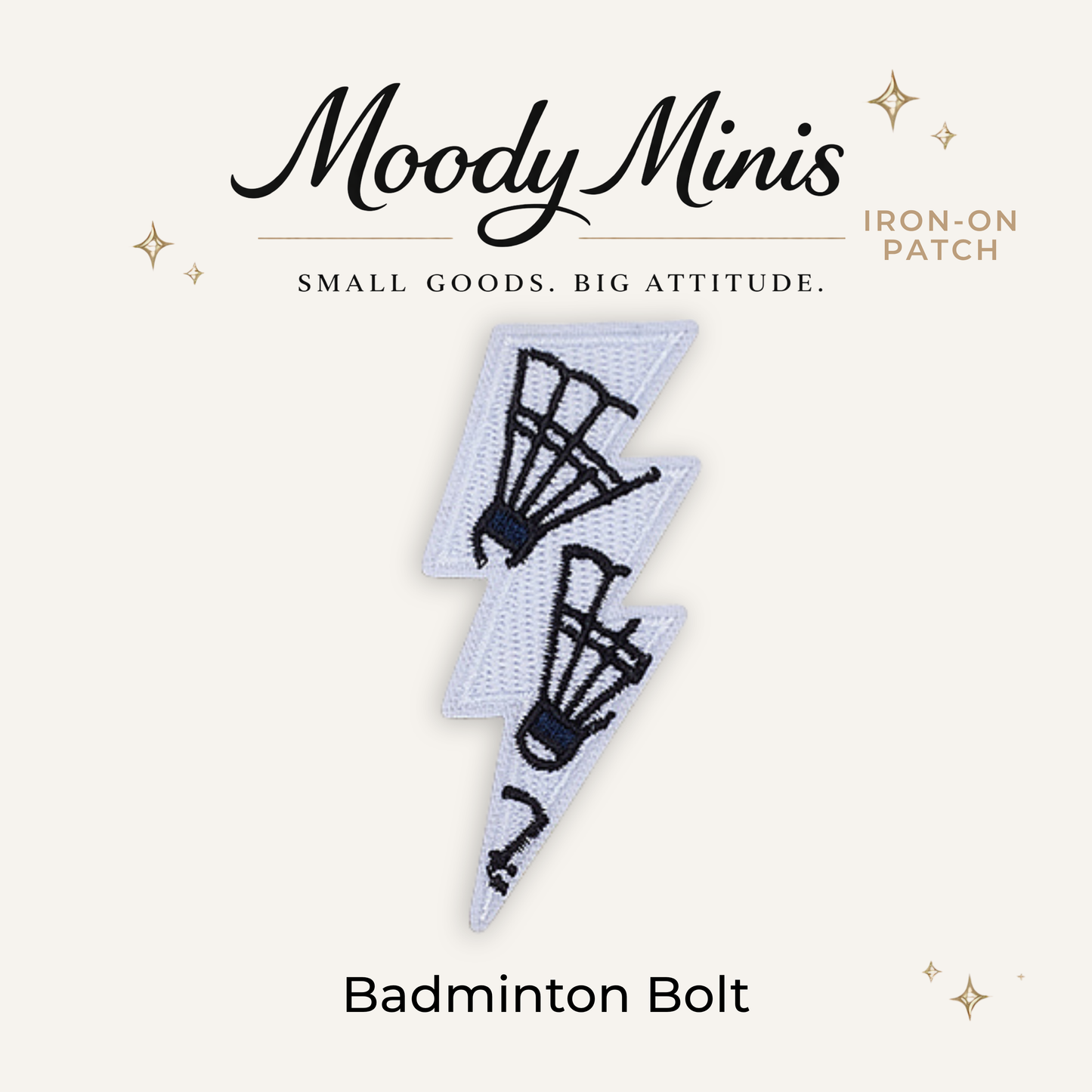 Badminton Bolt Embroidered Patch