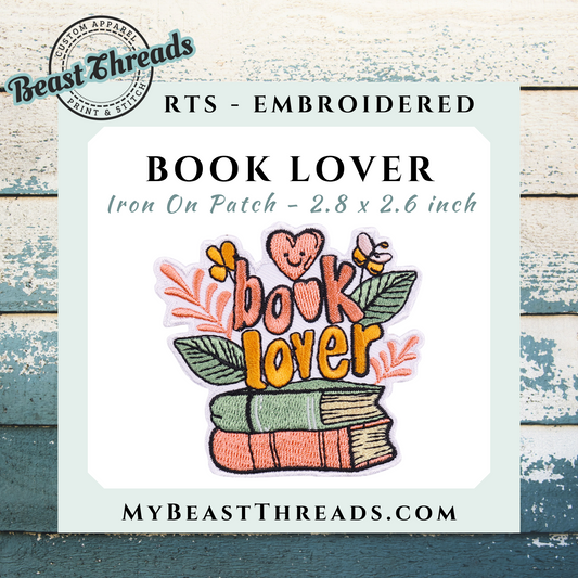 Book Lover Embroidered Patch- RTS