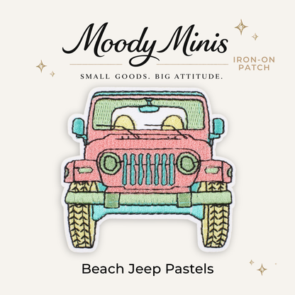 Beach Jeep Pastels Embroidered Patch