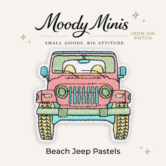 Beach Jeep Pastels Embroidered Patch