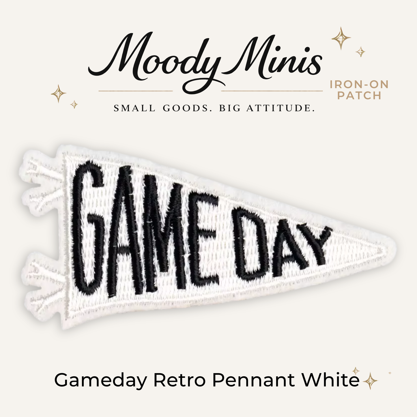 Gameday Retro Pennant White Embroidered Patch
