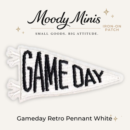 Gameday Retro Pennant White Embroidered Patch