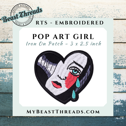 Pop Art Girl Embroidered Patch