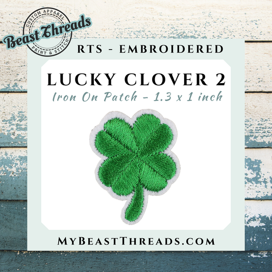Lucky Clover 2 Embroidered Patch- RTS