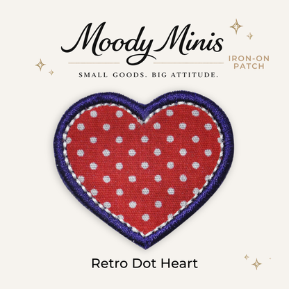 Retro Dot Heart Embroidered Patch- RTS
