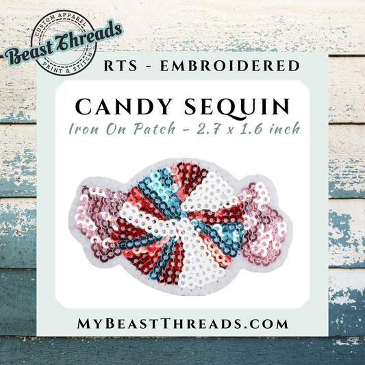 Candy Sequin Embroidered Patch- RTS