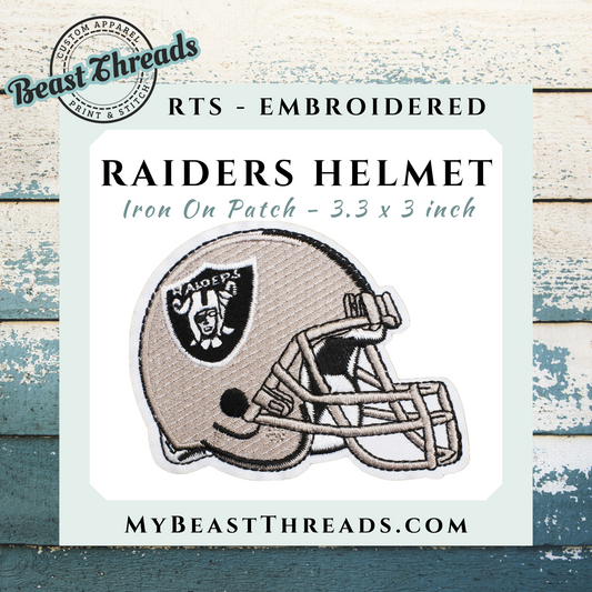 Raiders Helmet Embroidered Patch- RTS