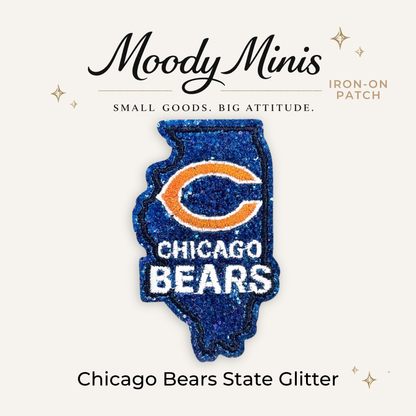 Chicago Bears State Glitter Embroidered Patch