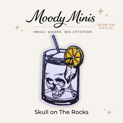 Skull on The Rocks Embroidered Patch