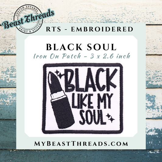 Black Soul Embroidered Patch- RTS