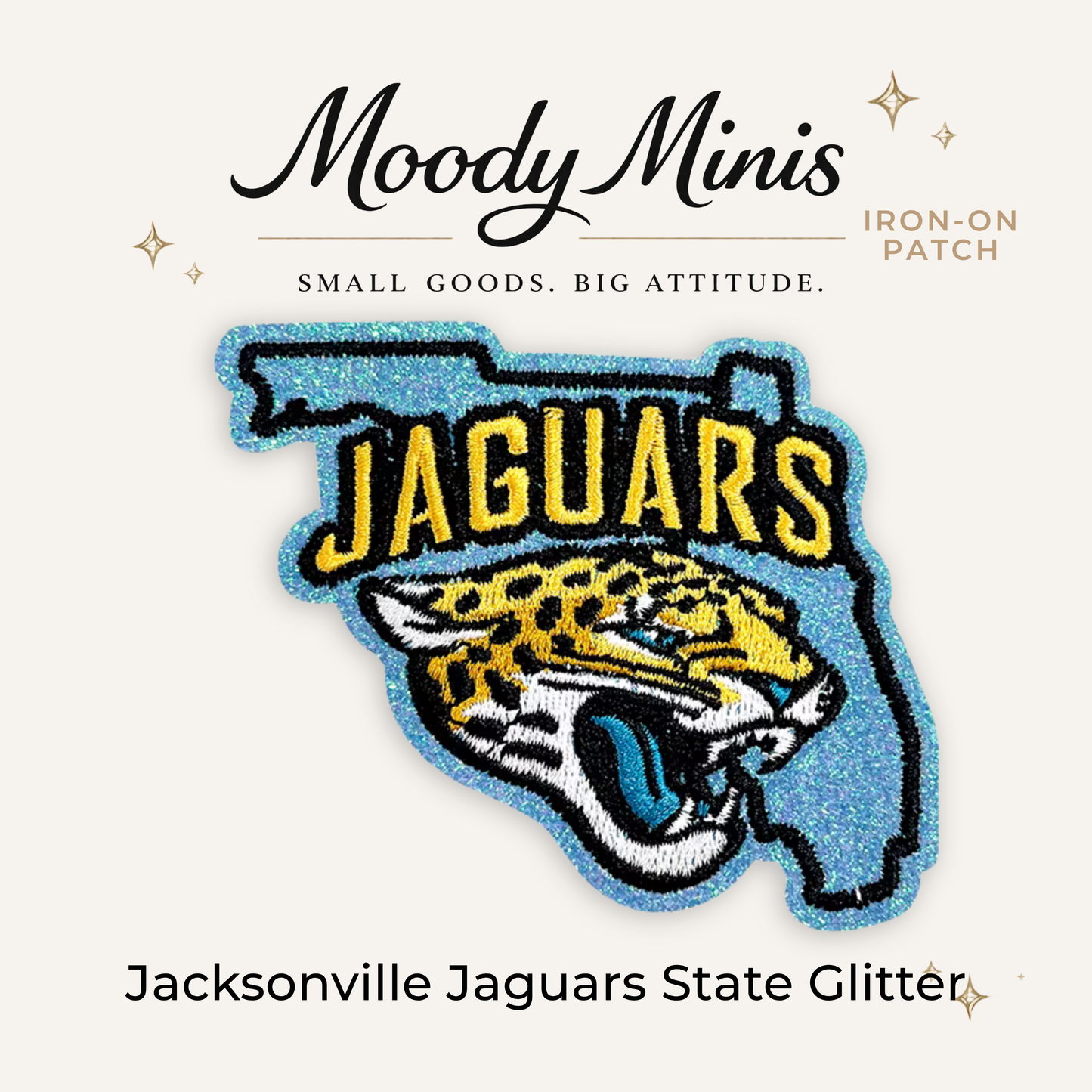 Jacksonville Jaguars State Glitter Embroidered Patch