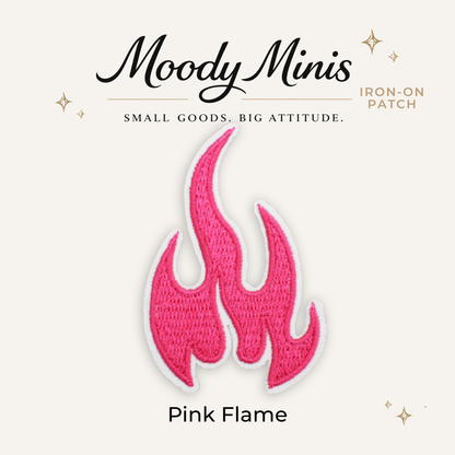 Pink Flame Embroidered Patch - RTS