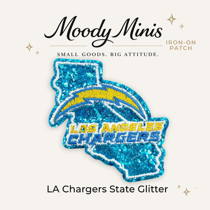 LA Chargers State Glitter Embroidered Patch