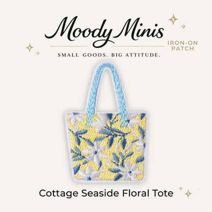 Cottage Seaside Floral Tote Embroidered Patch
