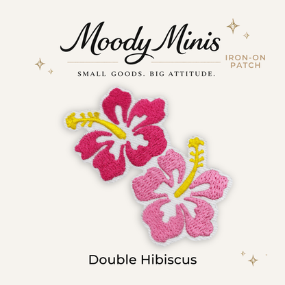 Double Hibiscus Embroidered Patch