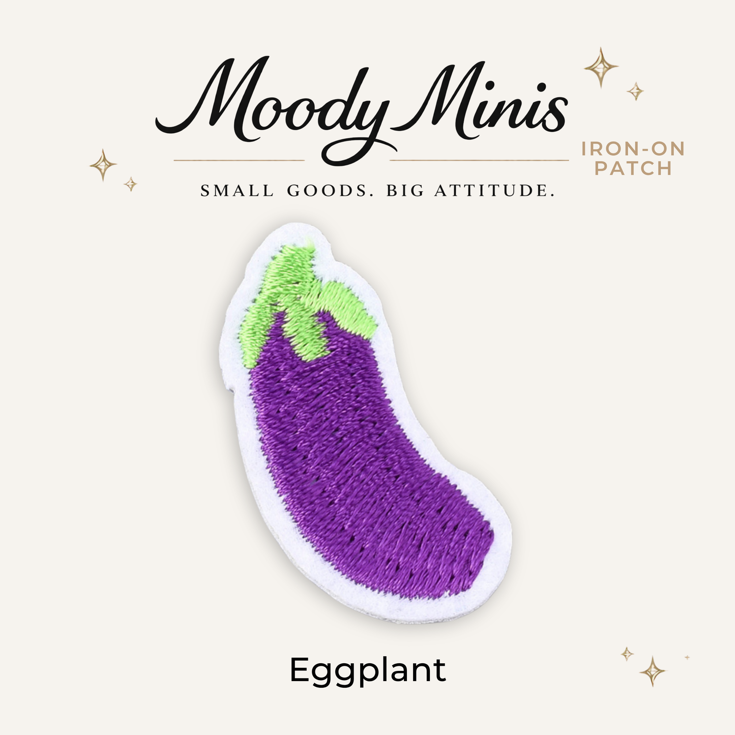 Eggplant Embroidered Patch