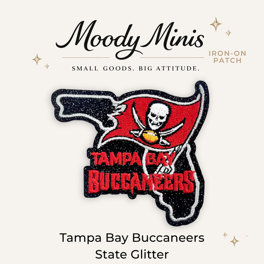 Tampa Bay Buccaneers State Glitter Embroidered Patch