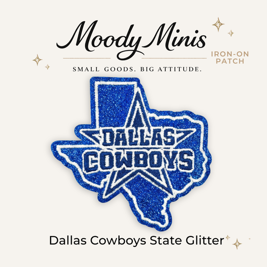Dallas Cowboys State Glitter Embroidered Patch
