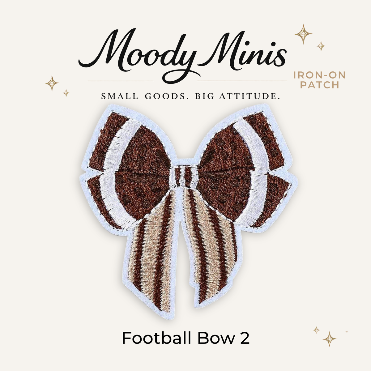 Football Bow 2 Embroidered Patch