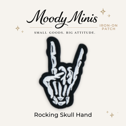 Rocking Skull Hand Embroidered Patch- RTS