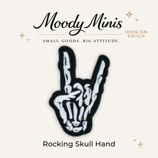 Rocking Skull Hand Embroidered Patch- RTS