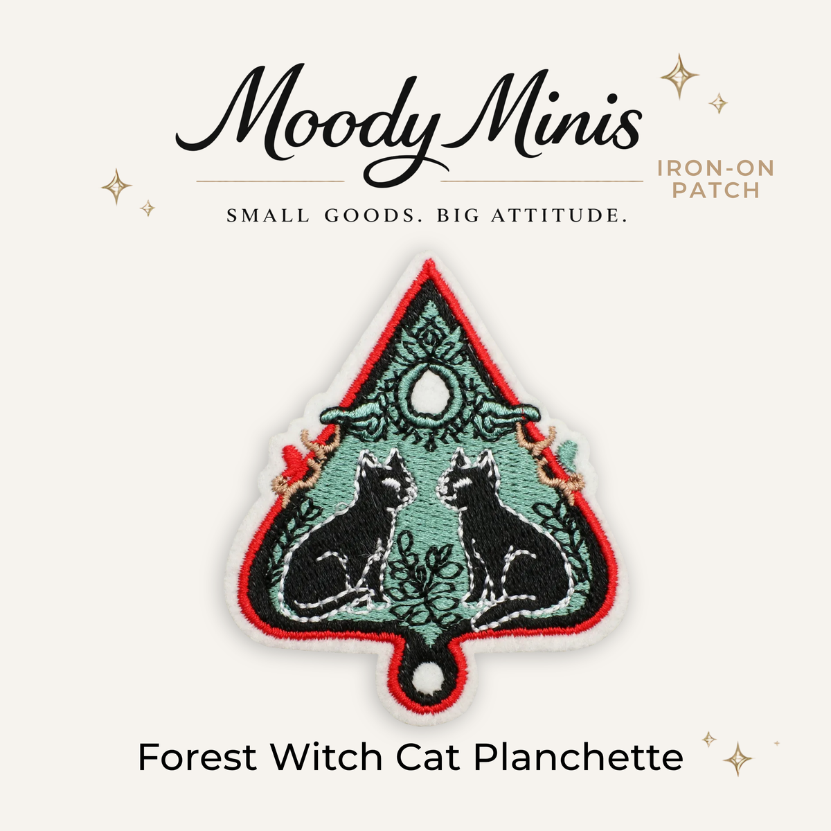 Forest Witch Cat Planchette Embroidered Patch