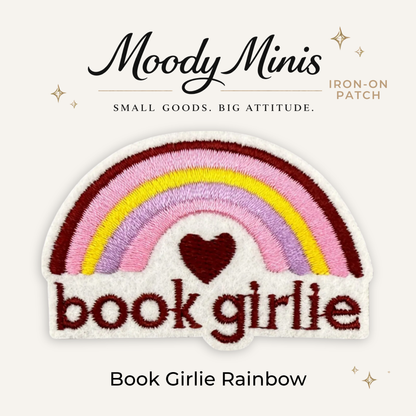 Book Girlie Rainbow Embroidered Patch