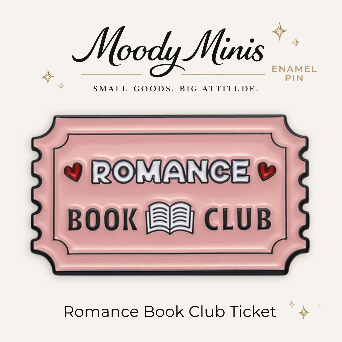 Romance Book Club Ticket Enamel Pin
