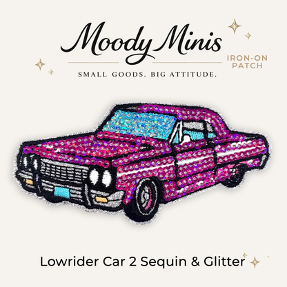 Lowrider Car 2 Sequin & Glitter Embroidered Patch