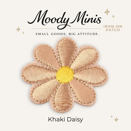 Khaki Daisy Embroidered Patch - RTS