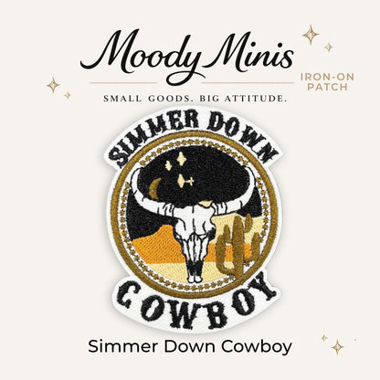 Simmer Down Cowboy Embroidered Patch