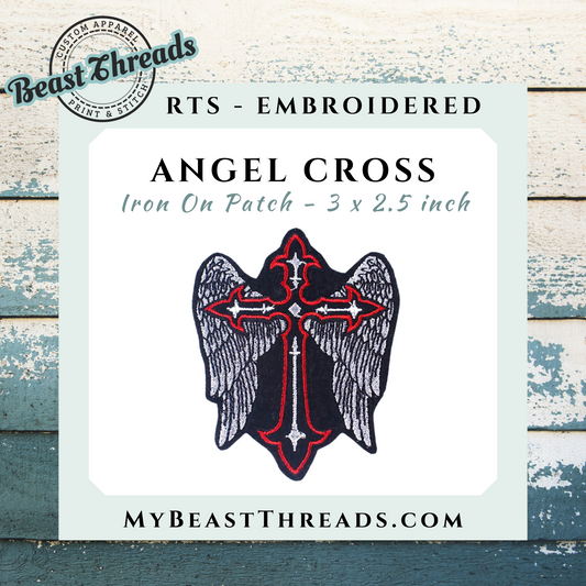Angel Cross Embroidered Patch