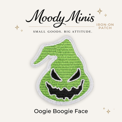 Oogie Boogie Face Embroidered Patch