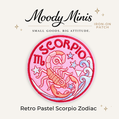 Retro Pastel Scorpio Zodiac Embroidered Patch