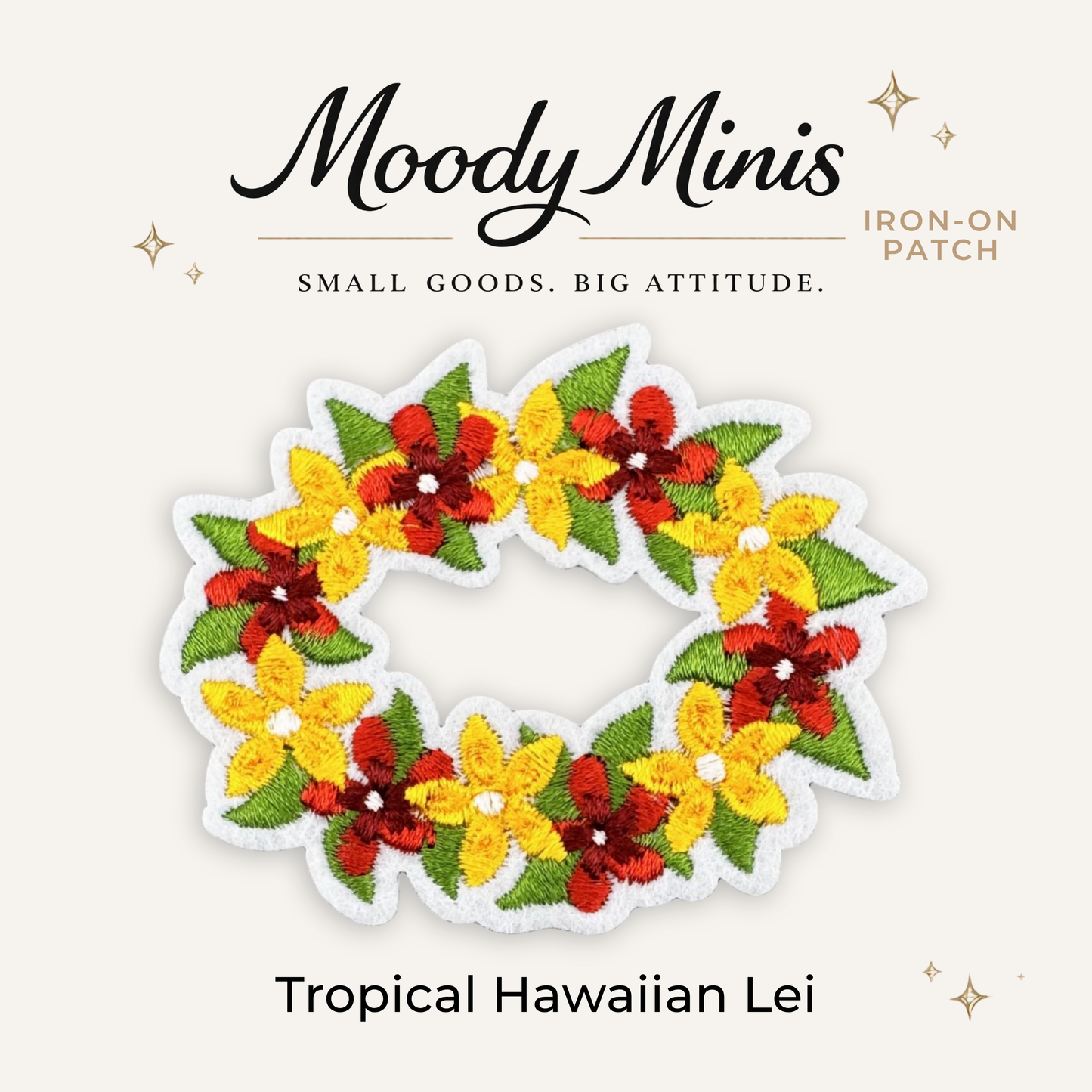 Tropical Flower Lei Embroidered Patch