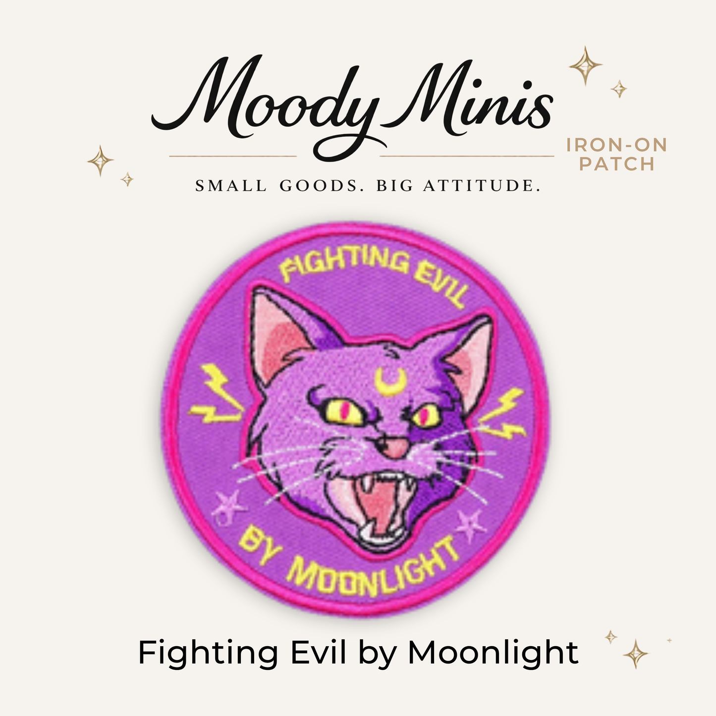 Fighting Evil Cat Embroidered Patch- RTS