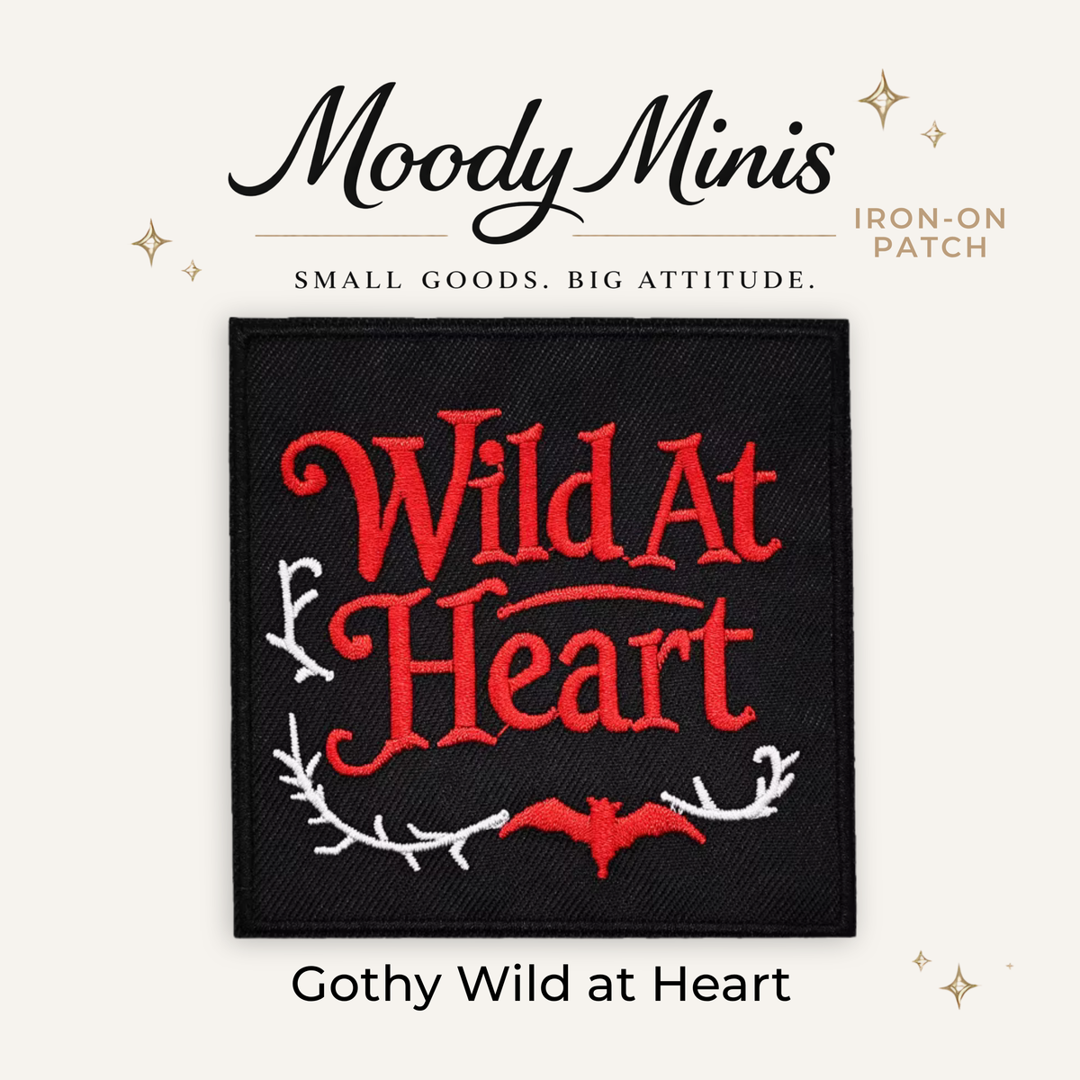 Gothy Wild At Heart Embroidered Patch