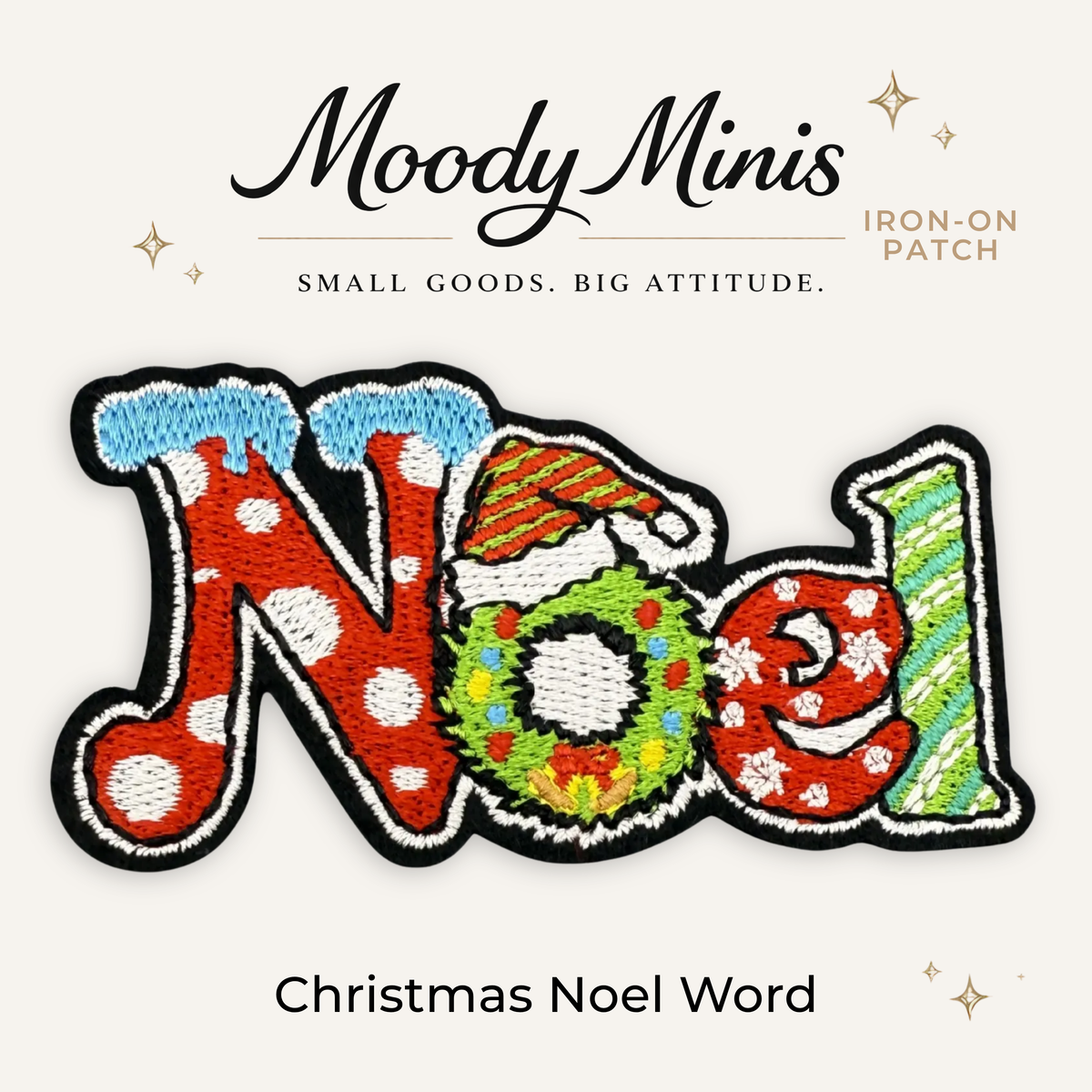 Christmas Noel Word Embroidered Patch