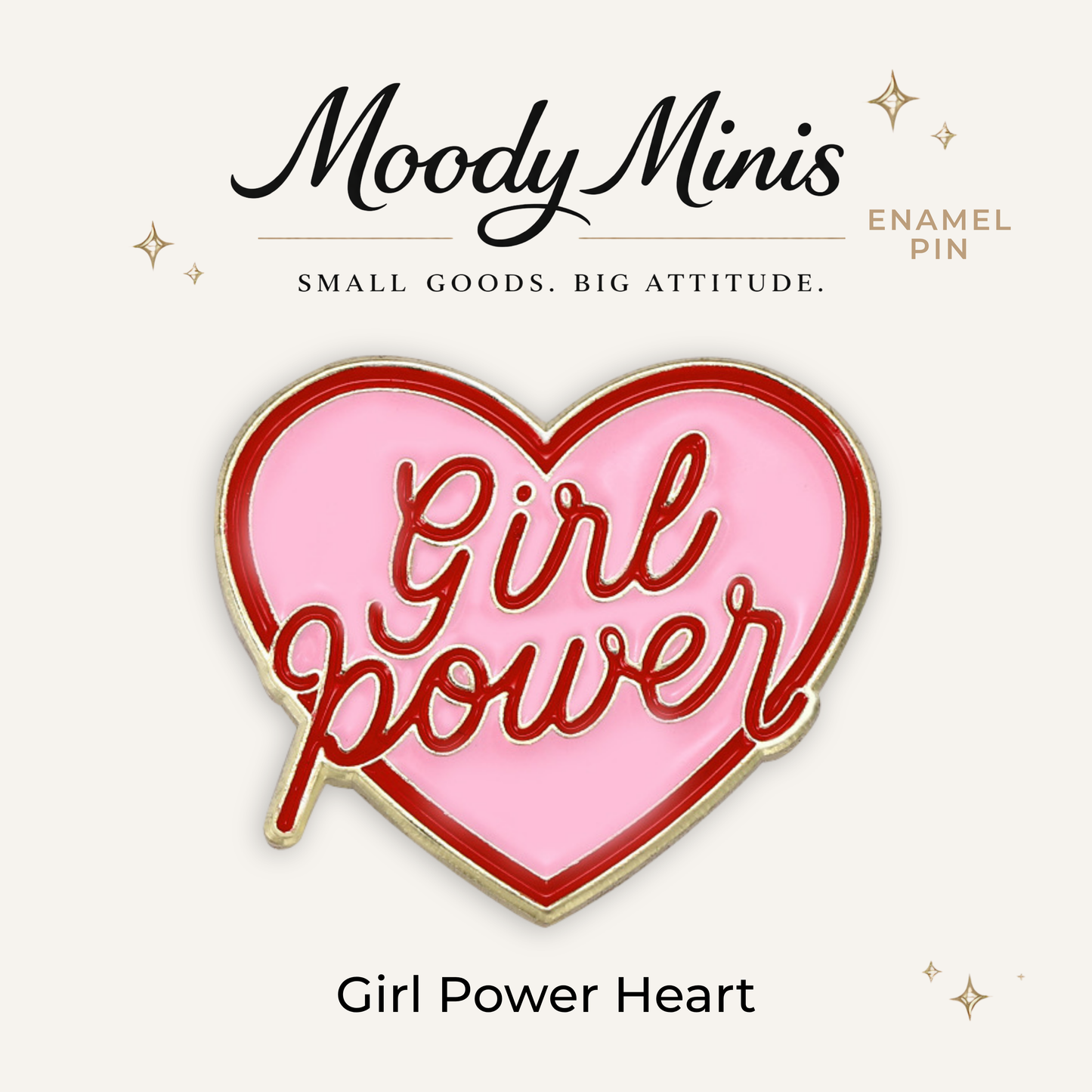 Girl Power Heart Enamel Pin