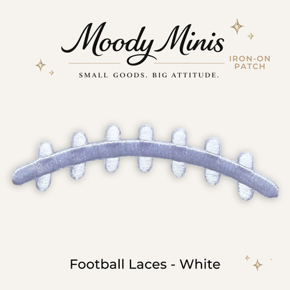 Football Laces White Embroidered Patch