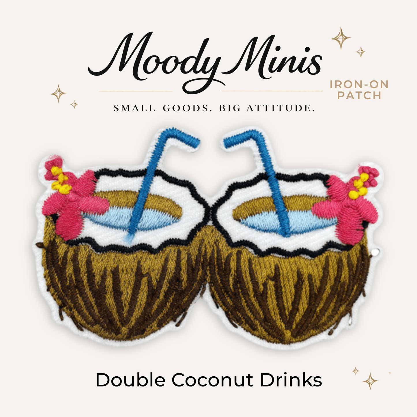 Double Coconut Drinks Embroidered Patch