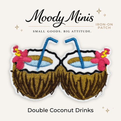 Double Coconut Drinks Embroidered Patch