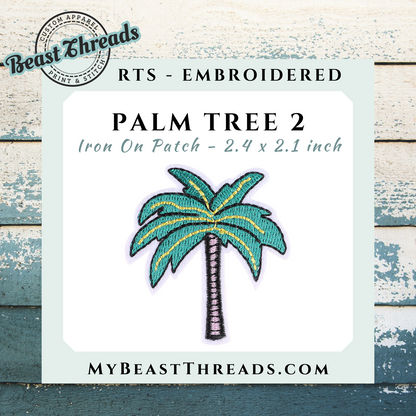 Palm Tree 2 Embroidered Patch- RTS