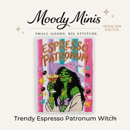 Trendy Espresso Patronum Witch Embroidered Patch