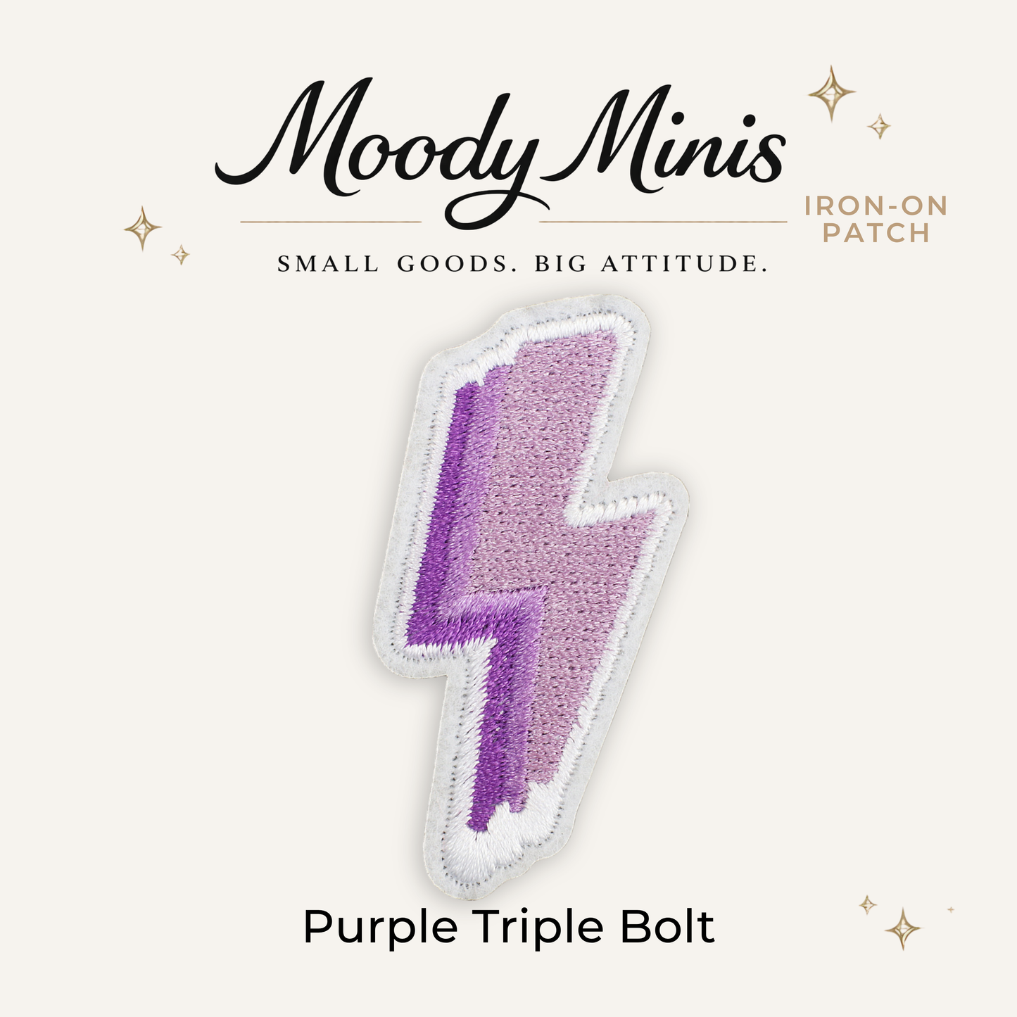 Purple Triple Bolt Embroidered Patch