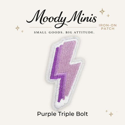 Purple Triple Bolt Embroidered Patch