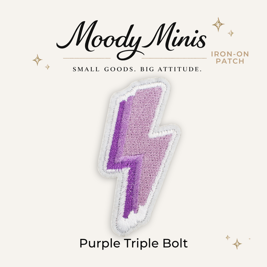 Purple Triple Bolt Embroidered Patch