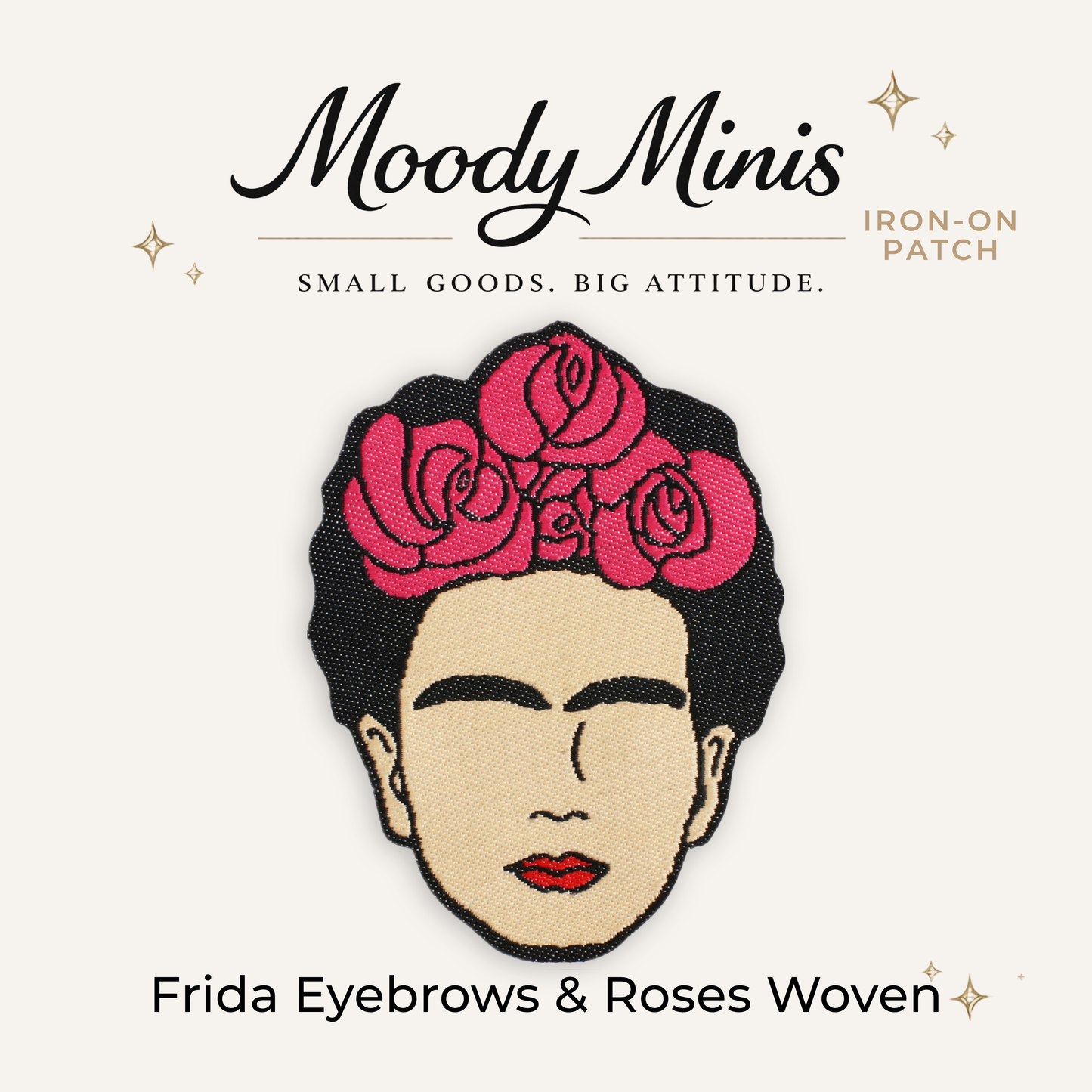 Frida Eyebrows & Roses Embroidered Patch
